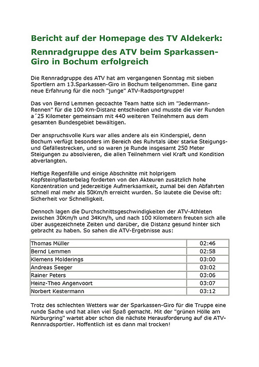 rennrad bochum bericht seite 1