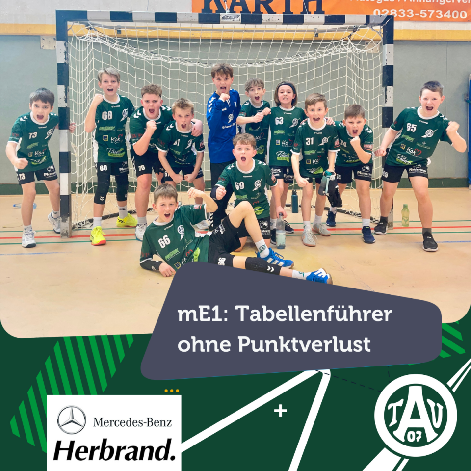 mE1 des TV Aldekerk ist Tabellenführer ohne Punktverlust